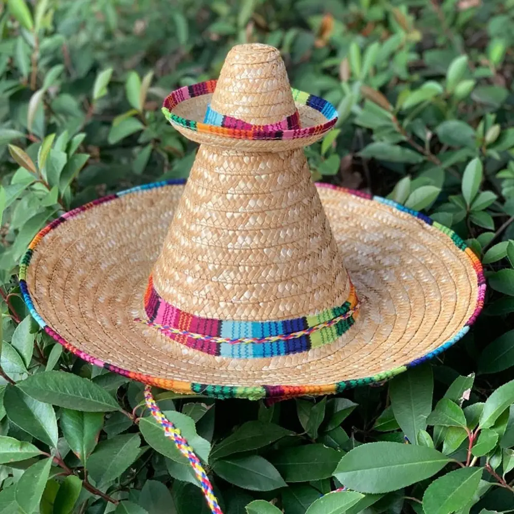 Nuevo Sombrero de playa mexicano Unisex protector solar 14cm/22cm/35cm/43cm sombrero de protección solar con cordón gorra Unisex hombres mujeres al aire libre