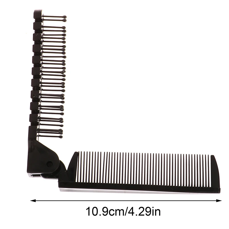 1Pc 2 In 1 Travel Portable Fashion Hair Comb Folding Anti-static Plastic Comb Hair Brush Compact Pocket Hair Comb
