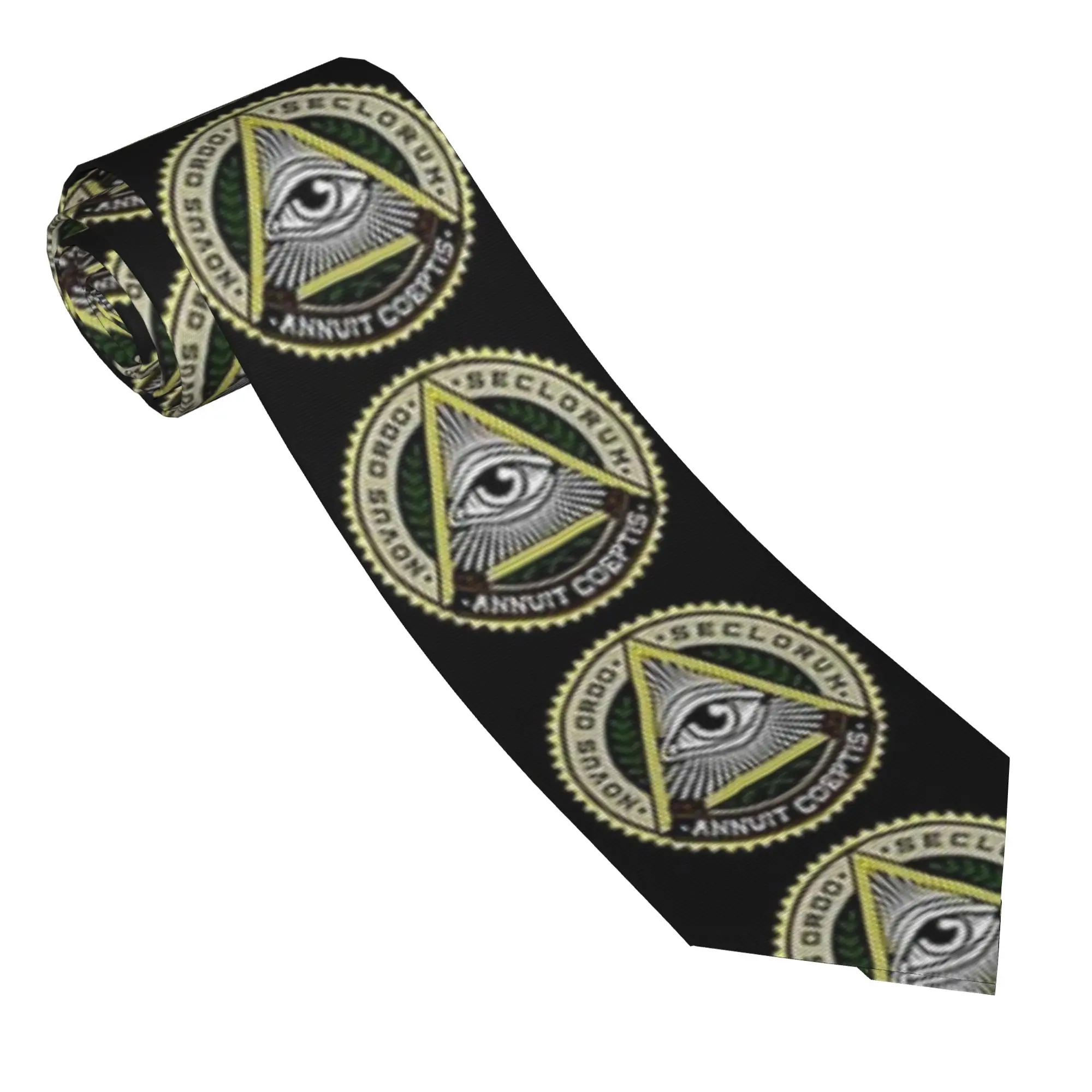 Corbata Masónica Novus Ordo Seclorum, Corbata de Ocio Unisex, Corbata Retro Moderna, Accesorios de Corbata de Diseño de Calidad