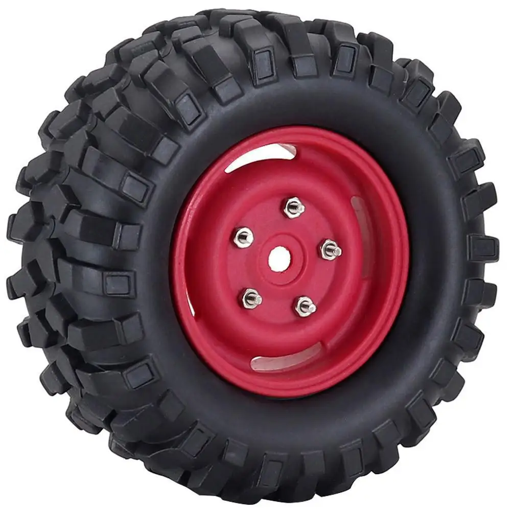 

4pcs 1.9 Inch 96mm Rubber Tires+plastic Wheels For 1/10 Rc Crawler Car Axial Scx10 Wraith Rc4wd Yikong Rgt D90 D110 Wrangler