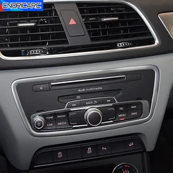 Car Middle Console CD Control Panel Frame Decoration Trim Strip For Audi Q3 2012-2018 Interior Accessory Stainless steel Sticker