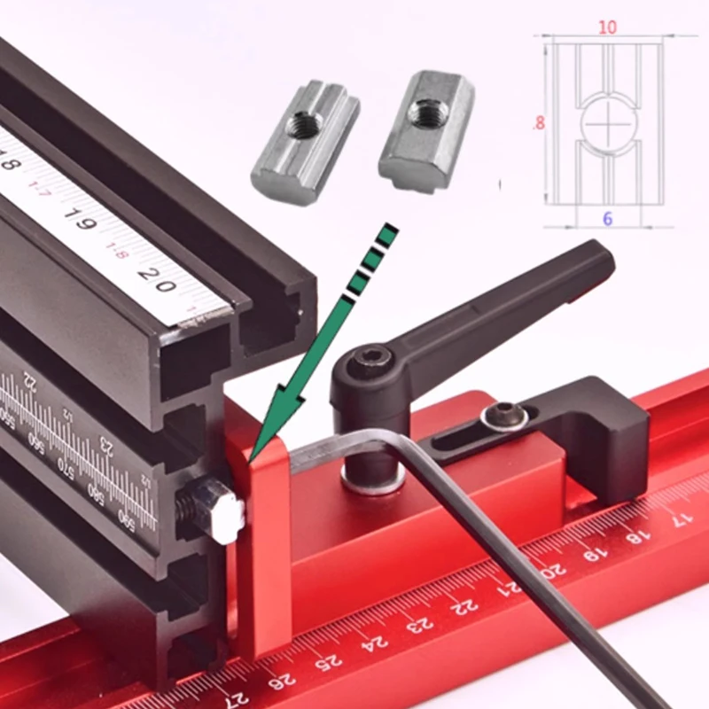 45 ประเภท Miter Track หยุด Chute Stopper อลูมิเนียม Backing Connector งานไม้ T Slot T แทร็กหยุดตาราง Saw DIY เครื่องมือ