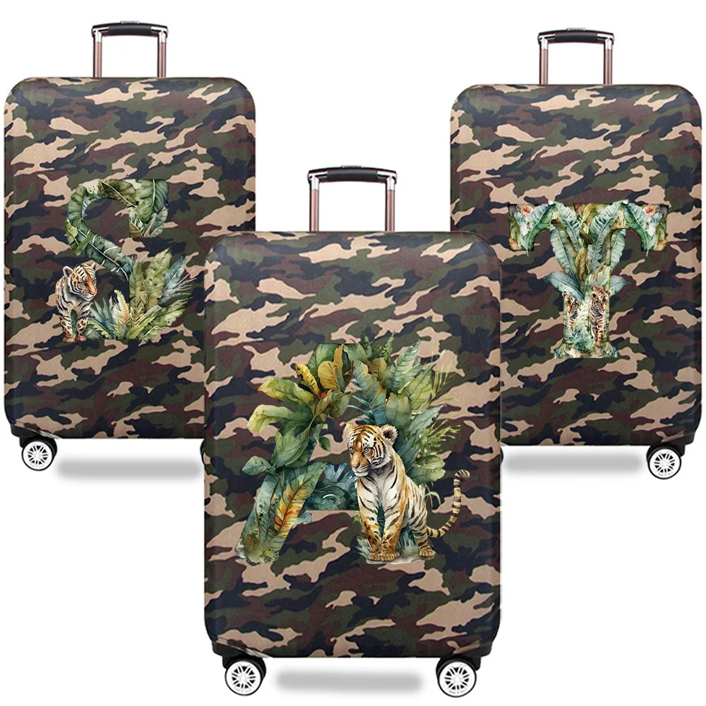 

Trolley Box Cover Thick Elastic Luggage Cover Jungle Tiger Letter Protector Wear Resistant 18-32inch Luggage Suitable