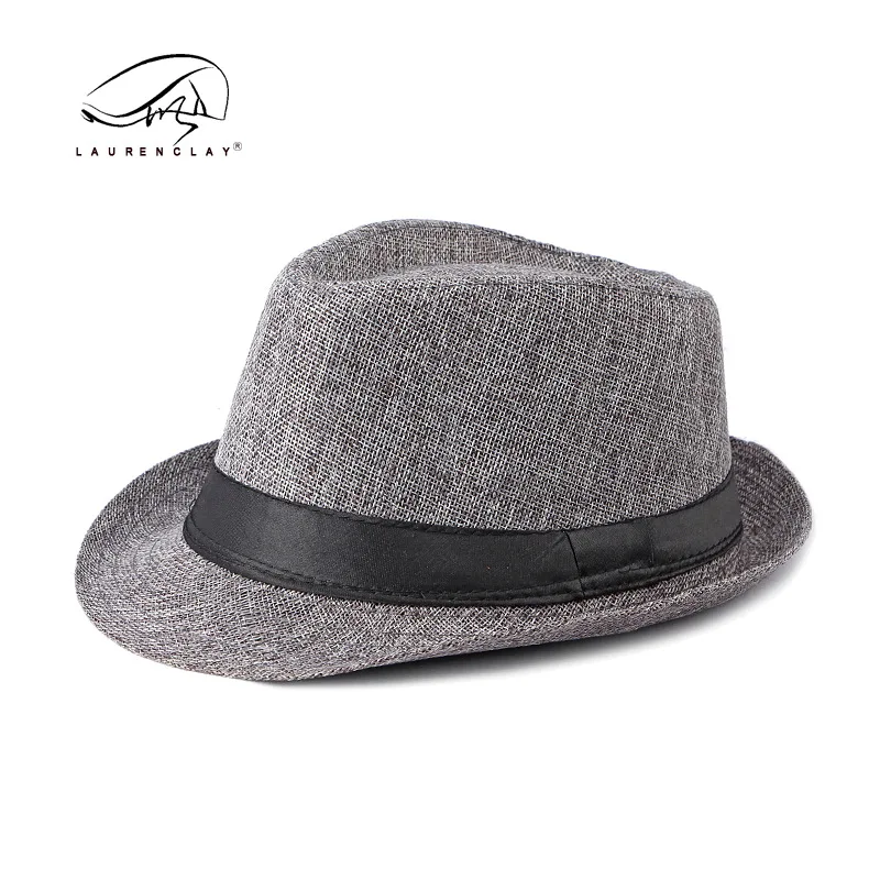 Classic Beach Linen Billycock Men's And Women's Outdoor Protection Sun Hat For Middle-aged And Elderly People Fedora Hat British