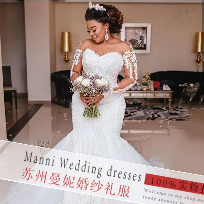 

New wedding dress bridal wedding lace long-sleeved wedding dresses sweet atmosphere luxury white sexy temperament elegant cloth