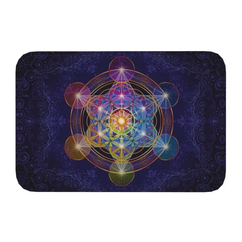 Custom Metatron's Cube Merkabah Doormat Anti-Slip Entrance Kitchen Bath Door Floor Mat Flower of Life Living Room Carpet Rug