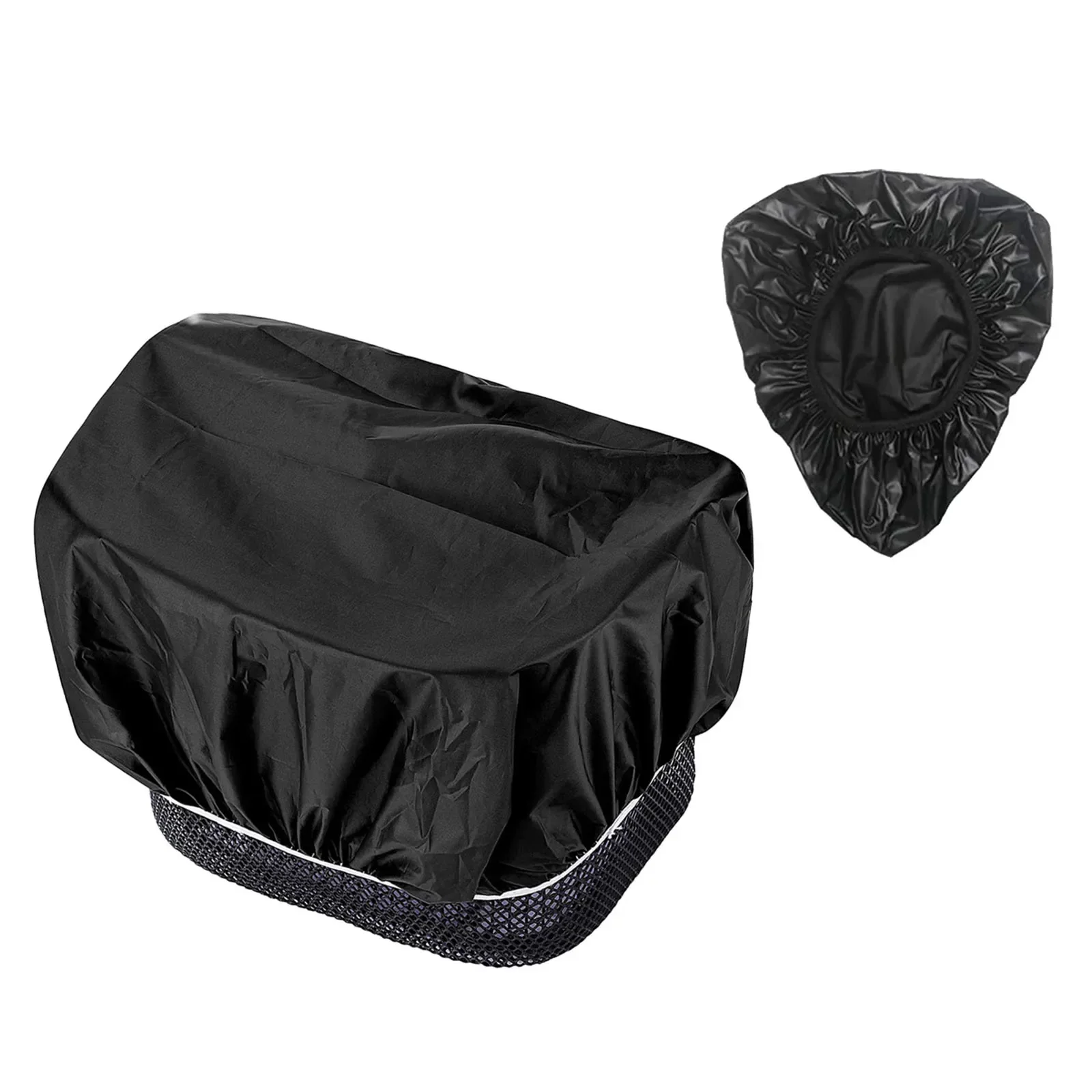 Durable Bike Cover Saddle And Basket 200g/set Black I Set Waterproof With Storage Bag For Most Bicycle Baskets