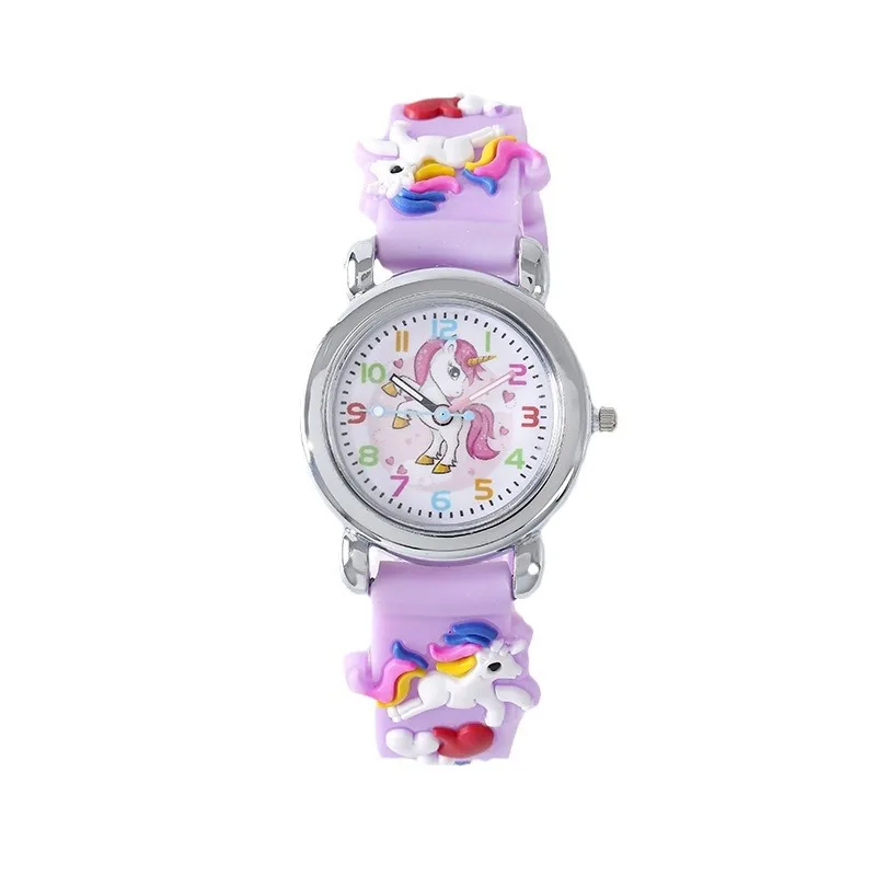 Children's Watch, Cartoon Rainbow Pony Silicone Student Quartz Watch
