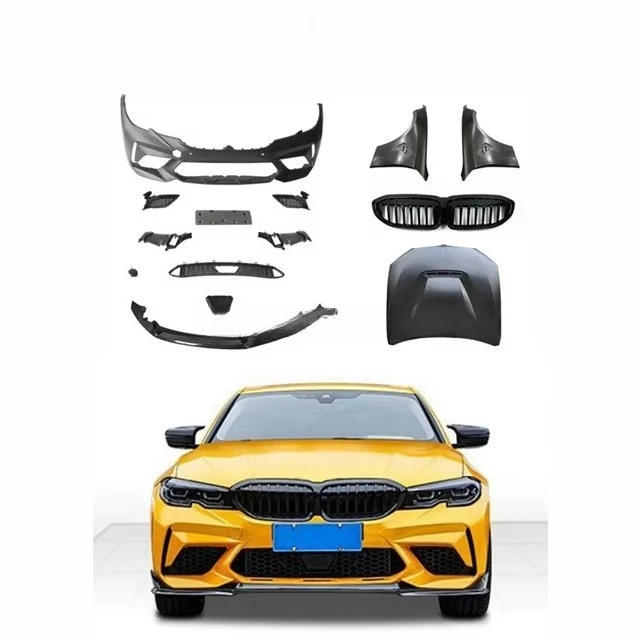

For 19-24 3 Series G20 G28 Upgrade to M3C BodyKit Front Bumper Front Grille Front Lip Fender Hood