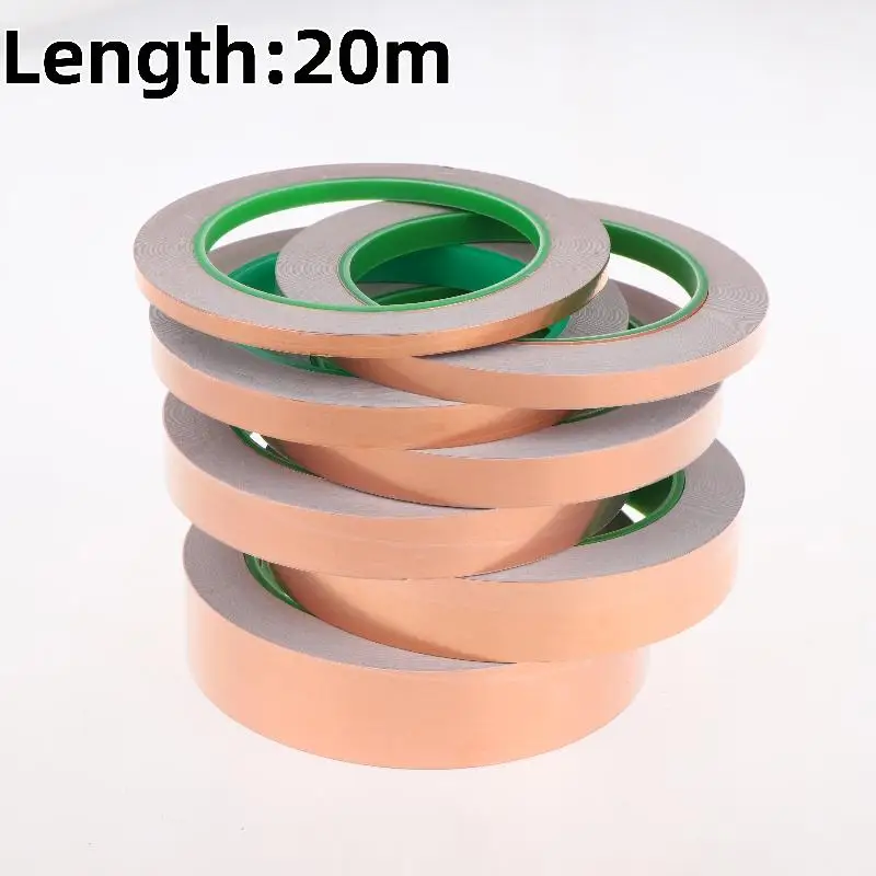 Double Side Conductive Copper Foil Adhesive Tape 20M EMI Shielding for Indoor Outdoor DIY Craft Repair Projects