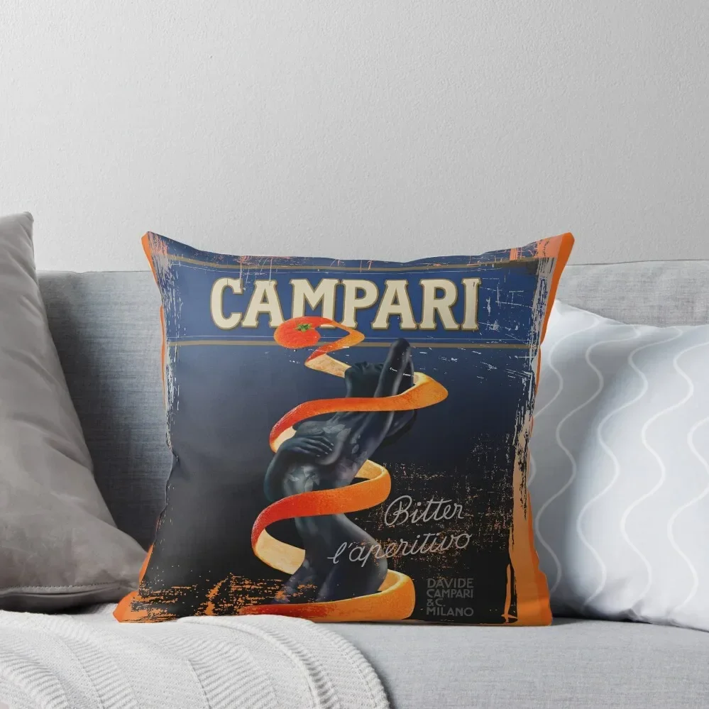 Campari Vintage Orange Peel Distressed Design Type 2 Throw Pillow Pillow Decor Cushion Cover Luxury pillow