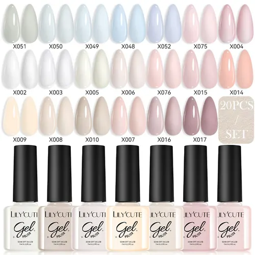 Imagen 2 del producto LILYCUTE-esmalte de uñas de Gel, serie sólida blanca, 7ml, Color Chocolate, semipermanente, para manicura, barniz artístico