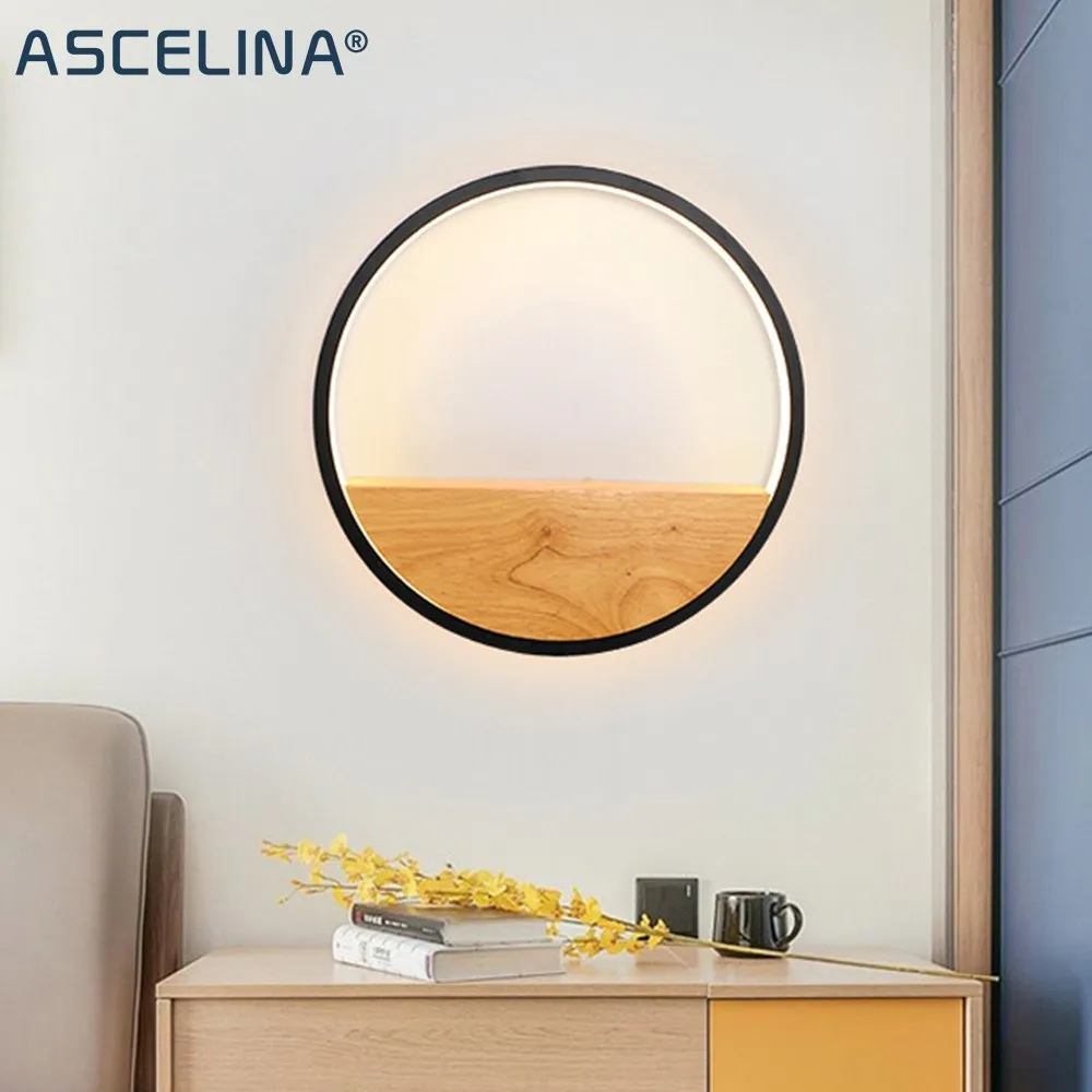 Modern LED Wall Lamp Nordic Interior Room Decor Sconces Bedroom Bedside Living Room TV Sofa Hotel Bath Mirrors Ring Light