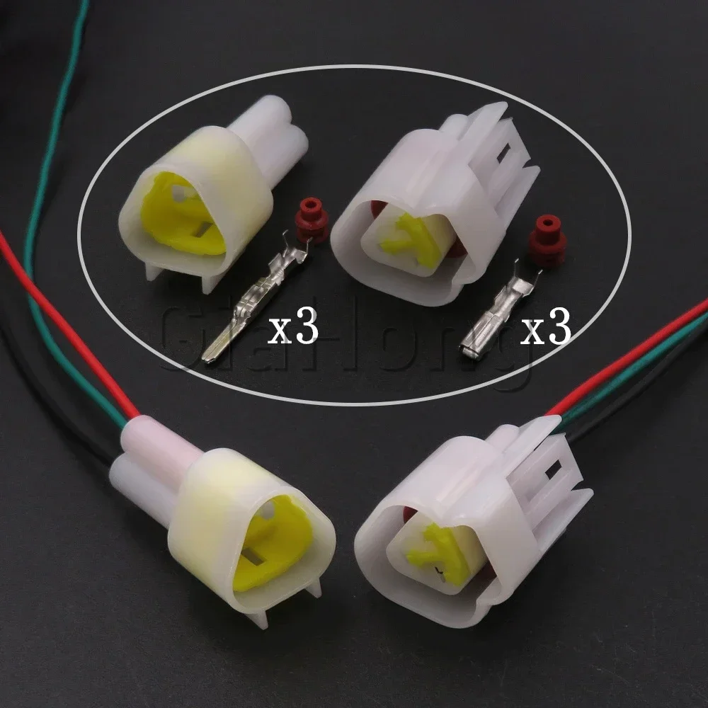 1 Set 3 Ways AC Assembly Auto Parts FW-C-3M-B FW-C-3F-B Car Sealed Cable Connector Automobile Male Female Docking Socket