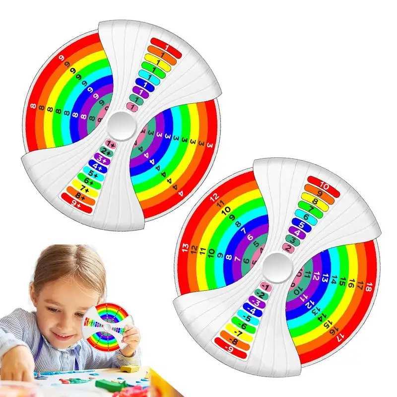 2pcs Math Learning Spinner Toy For Kids Dependable Build Interactive Learning Tool Early Education Game Math Teaching Aid