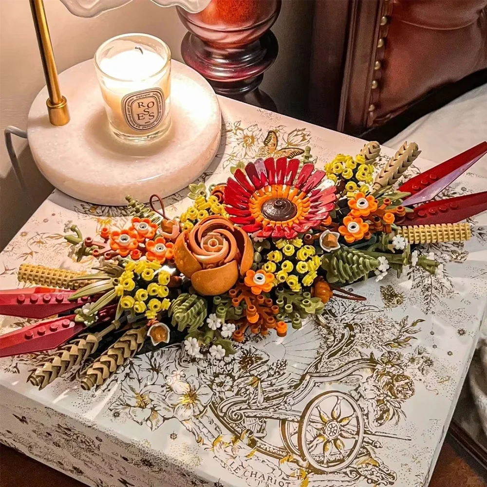 

Classic creative series 812pcs eternal flower model building blocks home furnishings toys girls Valentine's Day birthday gifts