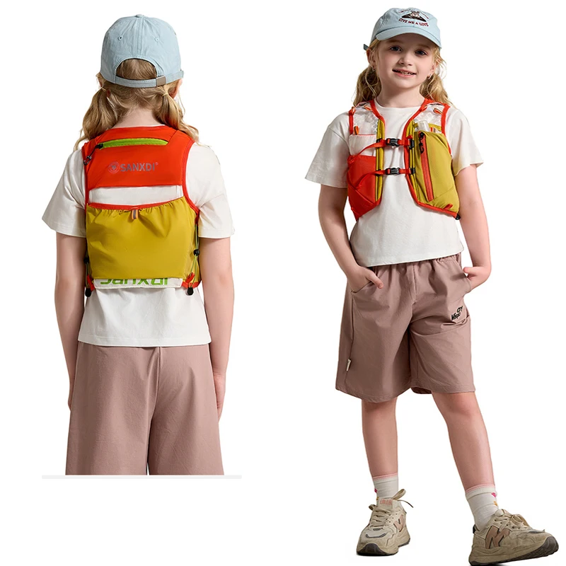 SANXDI Children Outdoor Hiking Backpack Waterproof Lightweight Boys Girls Running Vest Portable Kids Camping Cycling Sports Bags
