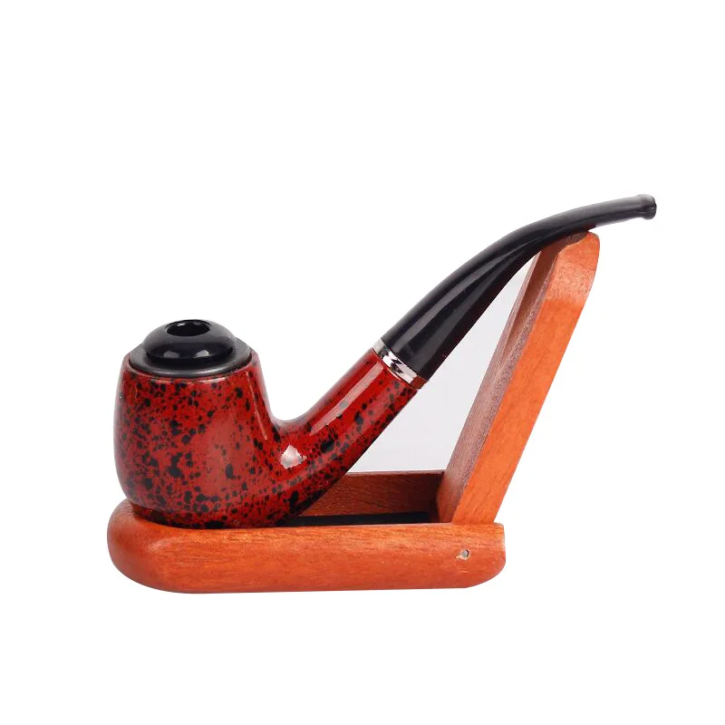 Mini Portable Smoking Set Smoking Pipe Handmade Brown Tobacco Pipe Classic Bent Pipes Gift Cigarette Cigar Tube