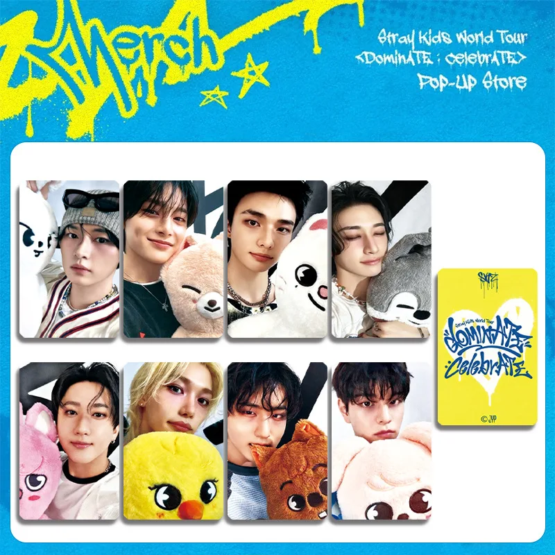 

Спли-карта SKZOO Stray Kids World Tour «Доминительный праздник» Huang Hyun-chan Lee Know Merch, праздничный подарок