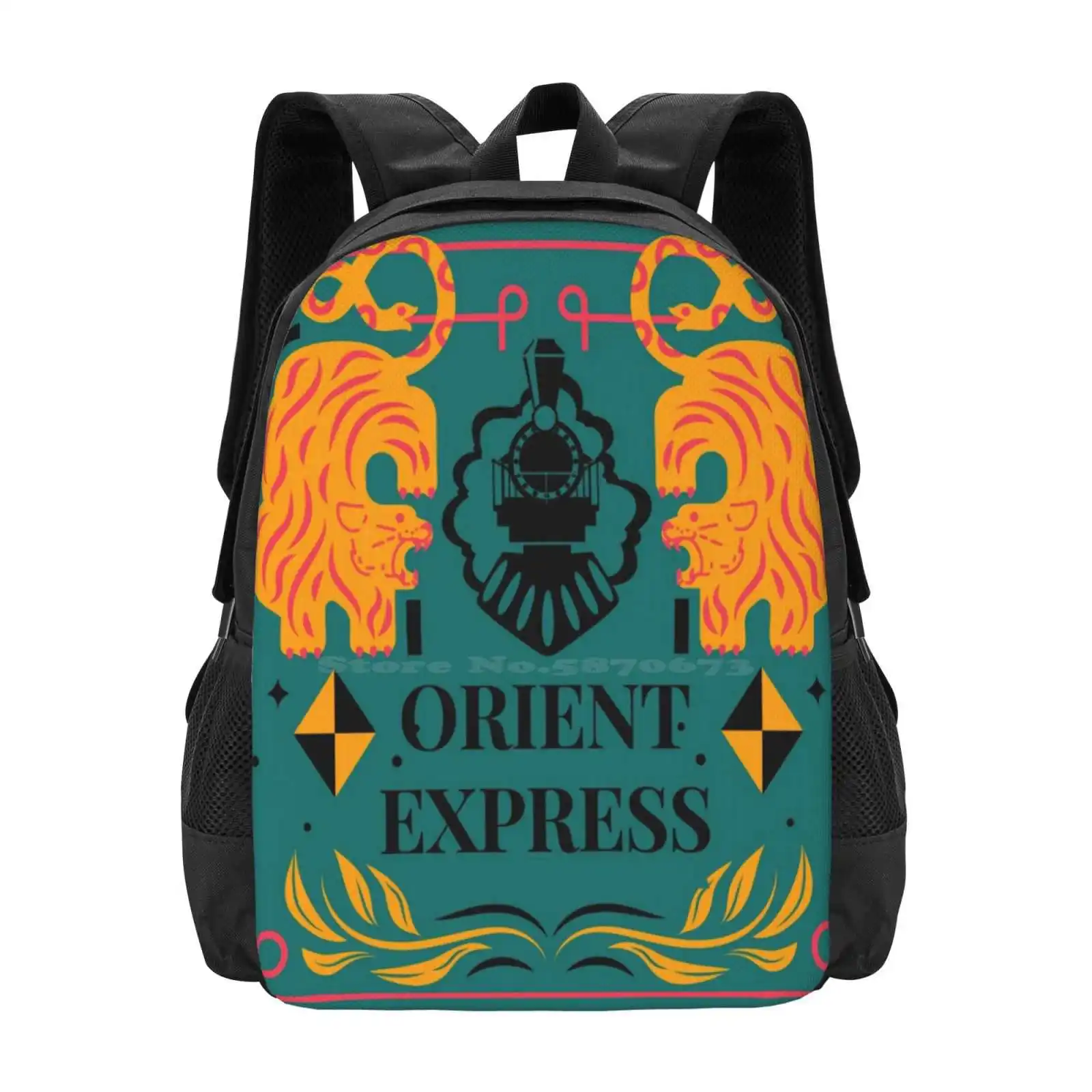 Express Fashion Pattern Design Travel Laptop School Backpack Bag Christie Agatha Crime Detective Murder On The Express Hercule