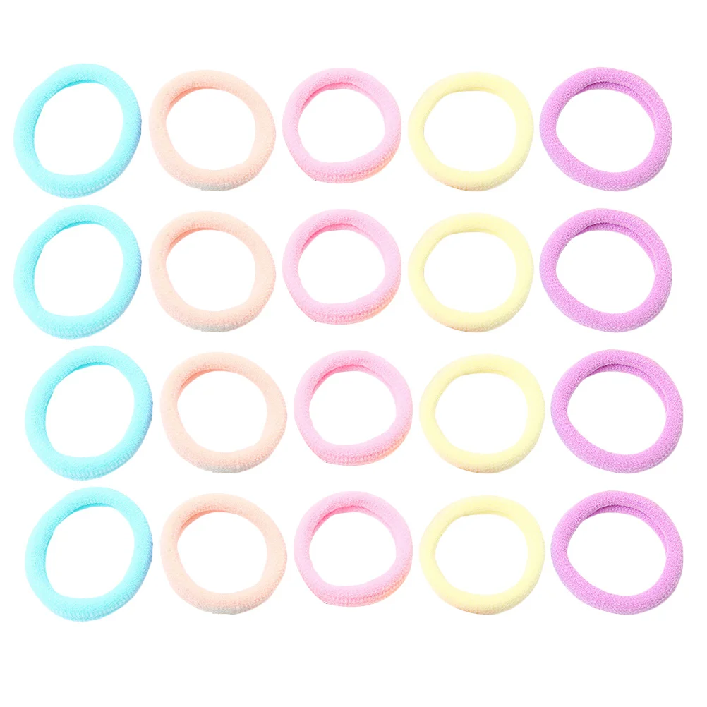 

100pcs Candy Color Kids Rope L Size Bright Hair Bands For Girls Ponytail Holders Hair Accessories Daily Wear Random