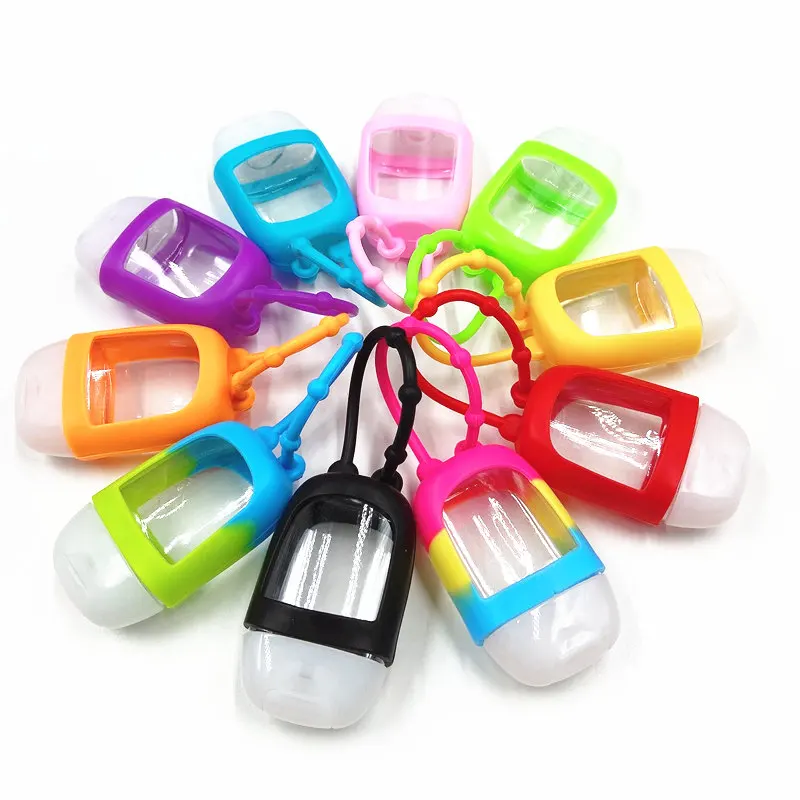 1Pc 30ml Portable Mini Empty Bottle Traveling Refillable Bottle Silicone Protective Cover Hand Sanitizer Sub Bottle