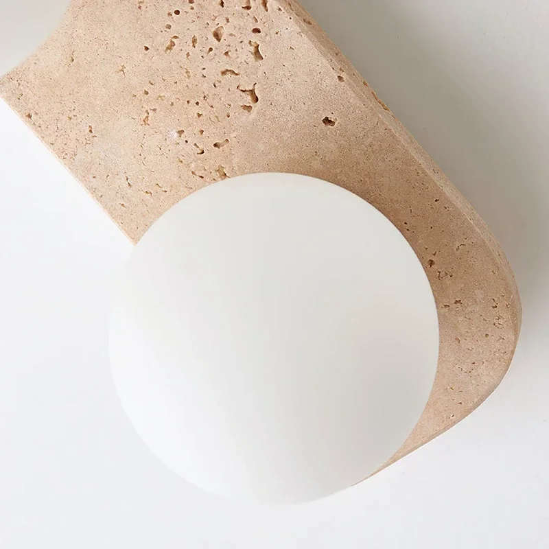 الحديثة اليابانية الأصفر الكهف حجر الجدار مصباح الشمال الحد الأدنى الجدار الخفيفة لغرفة النوم السرير بيت الضيافة الممر مدخل ديكور