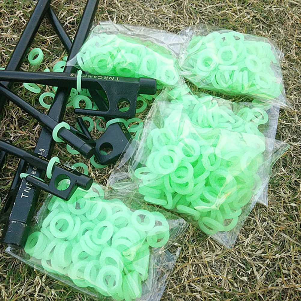 

100pcs Silicone Ring for Tent Stake Camping Accessories Night Vision Pegs Fluorescent O Shape Safe Durable