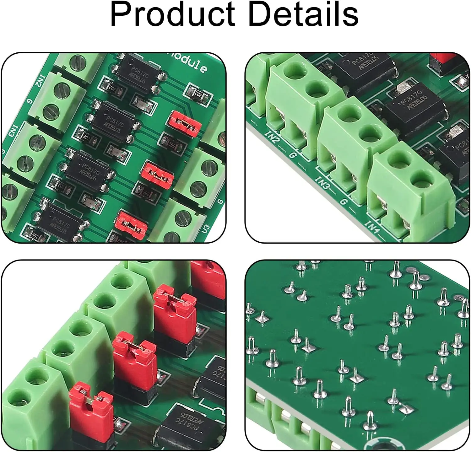 4CH Optocoupler PC817 4 Channel Isolation Board Voltage Converter Adapter Module 3.6-30V Driver Photoelectric Isolated Module