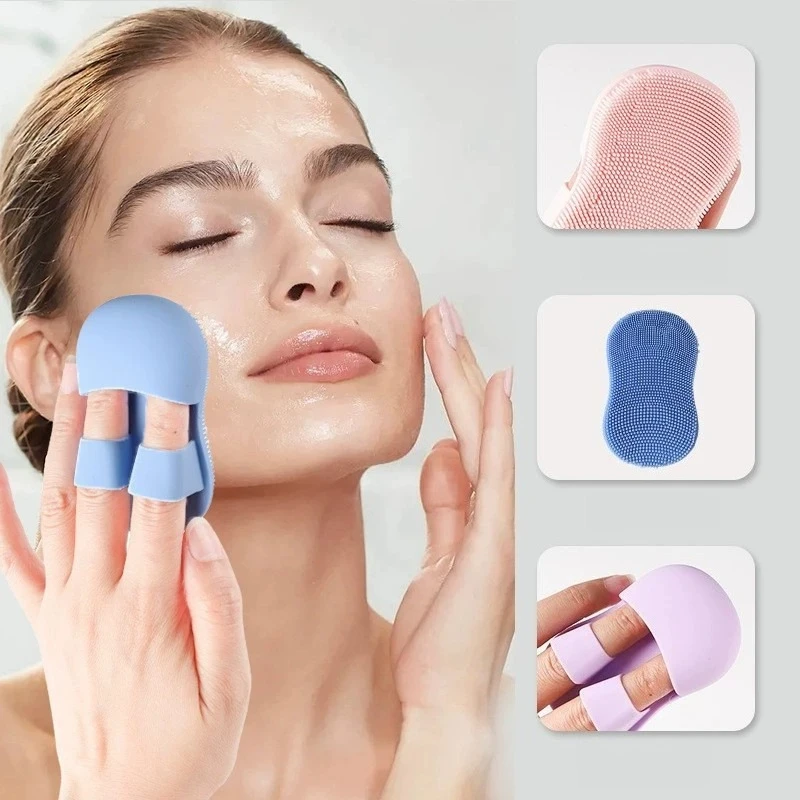 1pc Face Scrubber Mini Facial Brush Wash Exfoliator Finger Glove Pads Handheld Cleansing Brushes Tool Skin Care Deep Clean