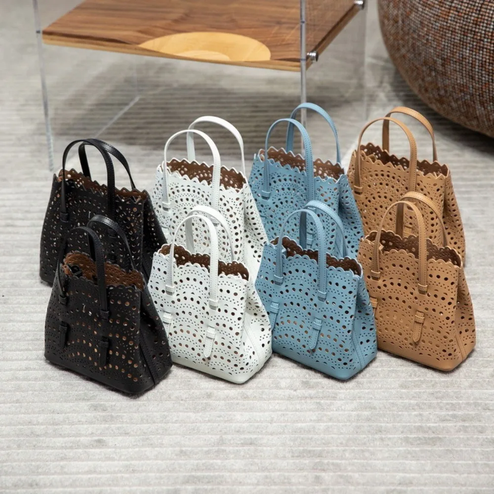 

Новая кожаная женская сумка Niche Design, сумка-корзина с резным узором «волна», мини-портативная сумка через плечо, повседневная универсальная