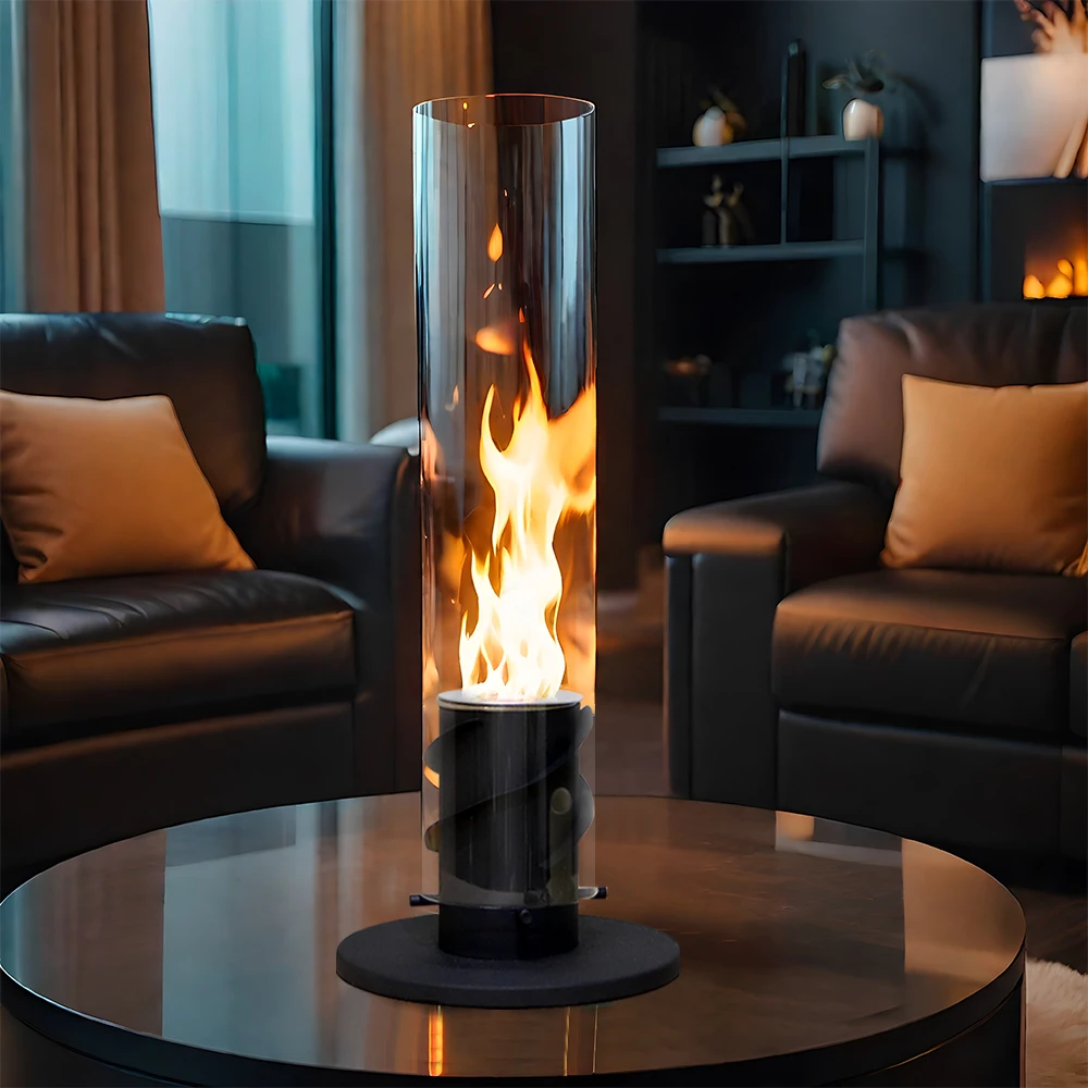 A multifunctional modern desktop tornado fireplace - for family gatherings, outdoor parties, and bars - alcohol-powered