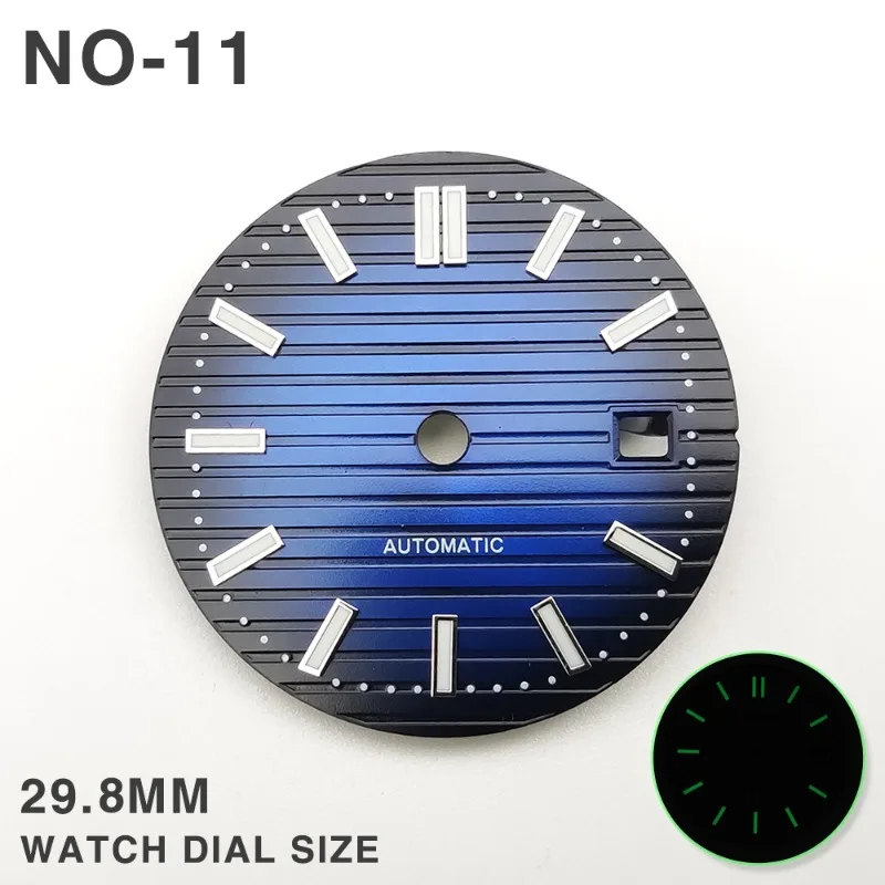 Accessori modificati da 29,8 mm per quadrante NH35 Giffney blu luminoso, sostituto Seiko per orologio Nautilus letteralmente