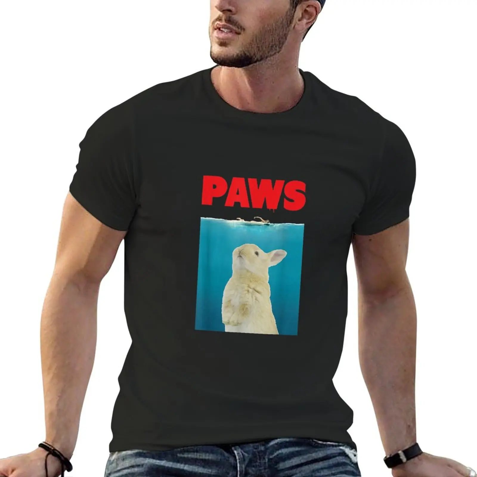 

Paws Bunny T-Shirt Funny Parody Rabbit Lover Gifts T-Shirt custom shirt blacks animal prinfor boys clothes for men