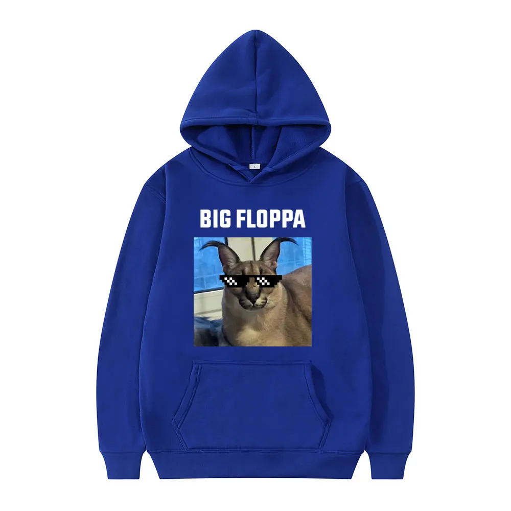 Funny Big Floppa Meme Cat Print Hoodies Men Women Long Sleeve Sweatshirt Casual Fashion Fleece Streetwear Loose Tracksuit Hoodie