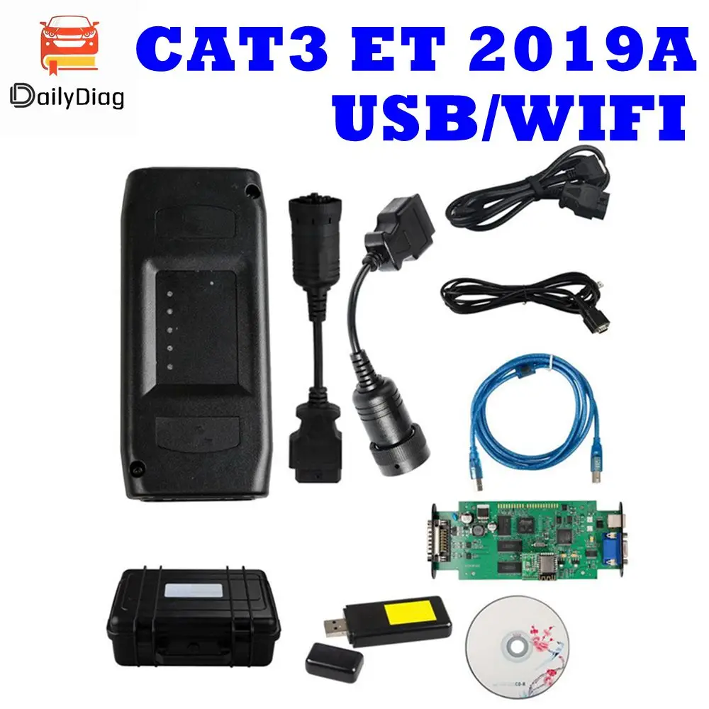 

CAT3 ET Adapter III ET3 2015A Support WIFI or USB Function for Truck Heavy Duty Scanner with 2019A 2015A KEYGEN plus 14pin cable