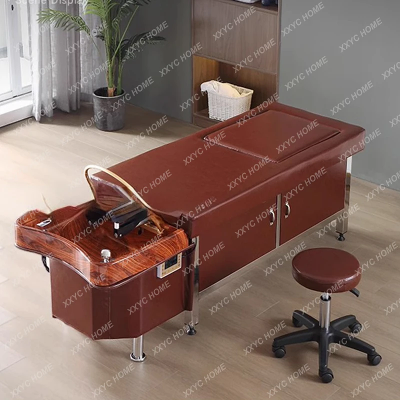 

Luxury Shampoo Bed Wash Hair Head Spa Fumigation Massage Water Circulation Head Hair Fauteuil Coiffure Salon Equipment MQ50SC