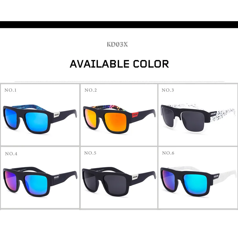 2024 KDEAM Large Frame Men\'s Sunglasses HD Polarized Fishing Glasses Colorful Outdoor New Square Sun Glasses Reinforced Lenses