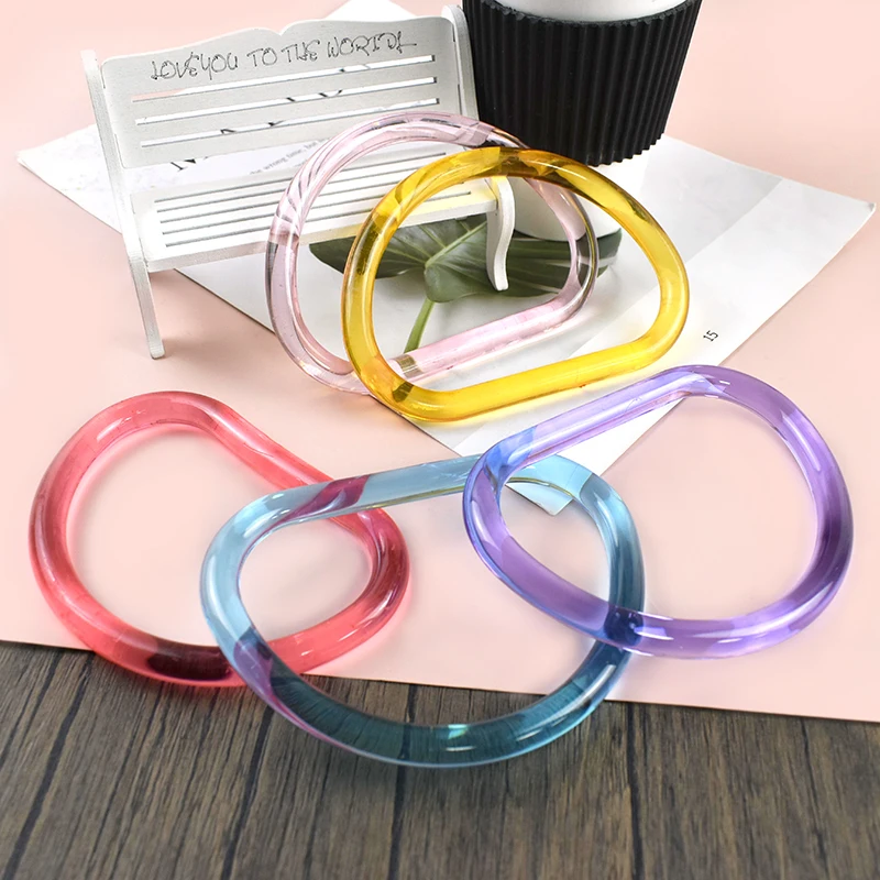 

10cm 4/10Pcs Meetee U Shaped Acrylic Transparent Handle Handbag Replacement Handles Multi Color Wallet Frame DIY Bag Accessories