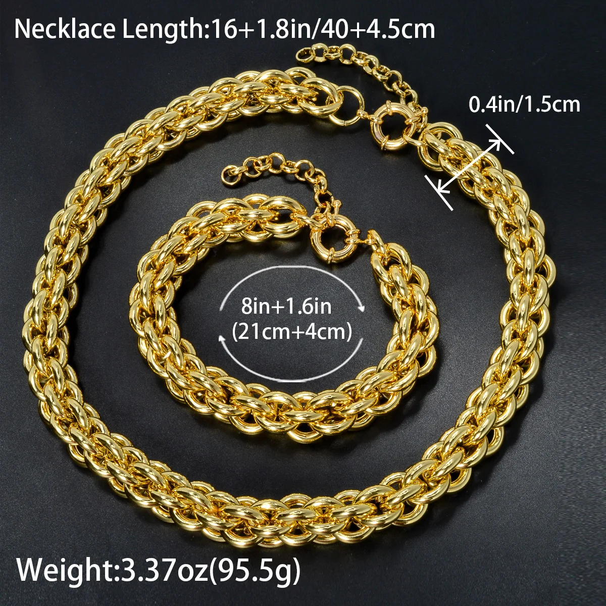 Diana2024 18K24K gold plated waterproof woven twine chain necklace bracelet set wholesale luxury jewelry for women