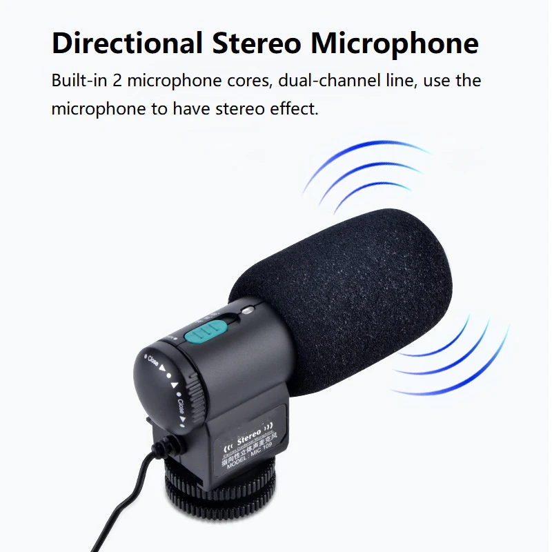 Mcoplus-Micrófono de vídeo para cámara DSLR, micrófono de escopeta para entrevista, Canon, Nikon, Sony, Fuji, Videomic con conector de 3,5mm