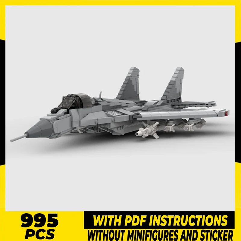 

Moc Building Bricks Military Model MiG-29 Twin Engine Air Control Fighter Technology Blocks Gift Christmas Toy DIY Sets Assembly