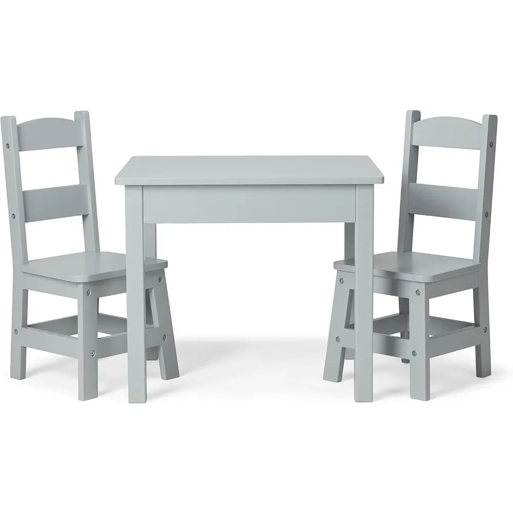 Wooden Table & Chairs-Gray Kids Furniture