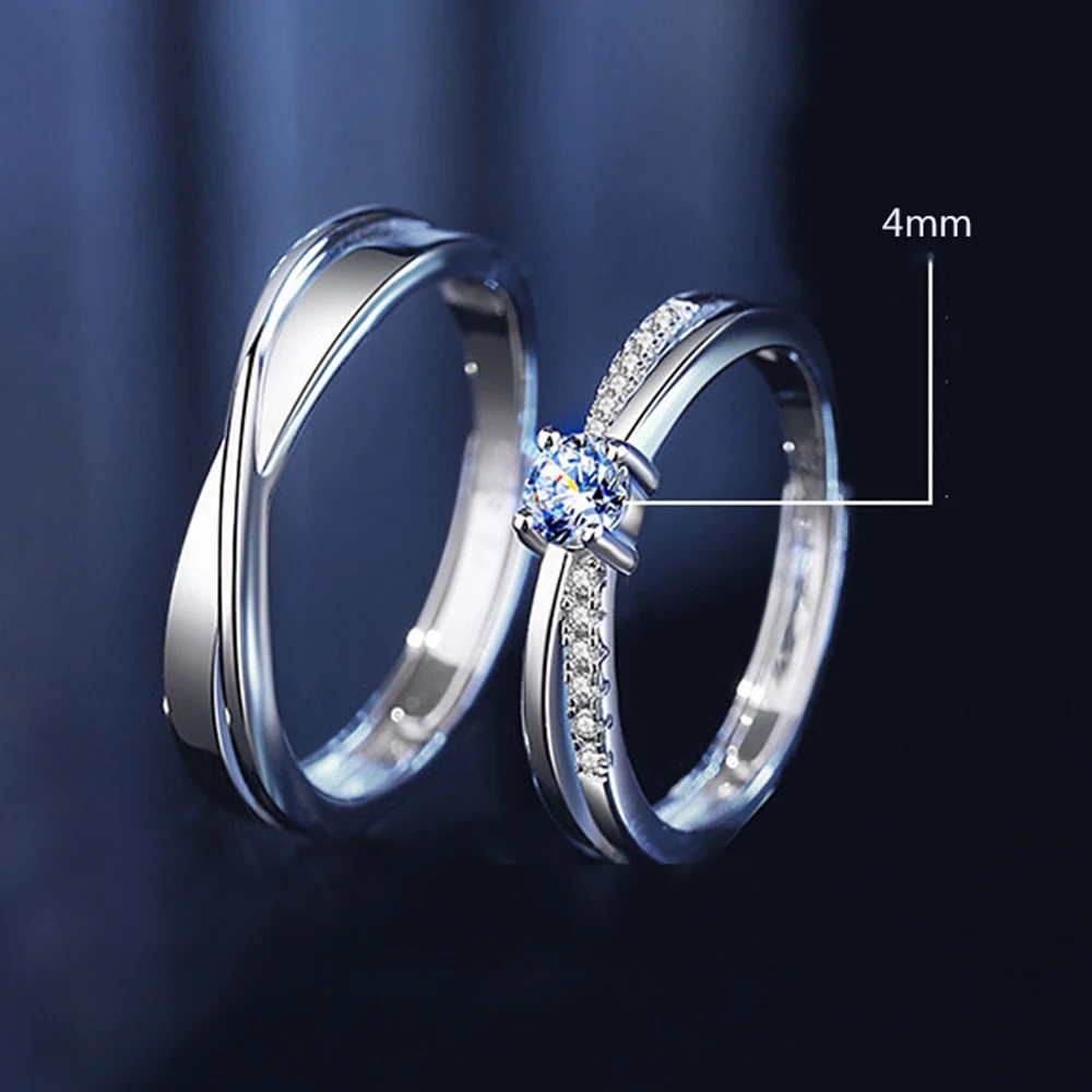 Couple Adjustable Twist Copper Plated Platinum Rings
