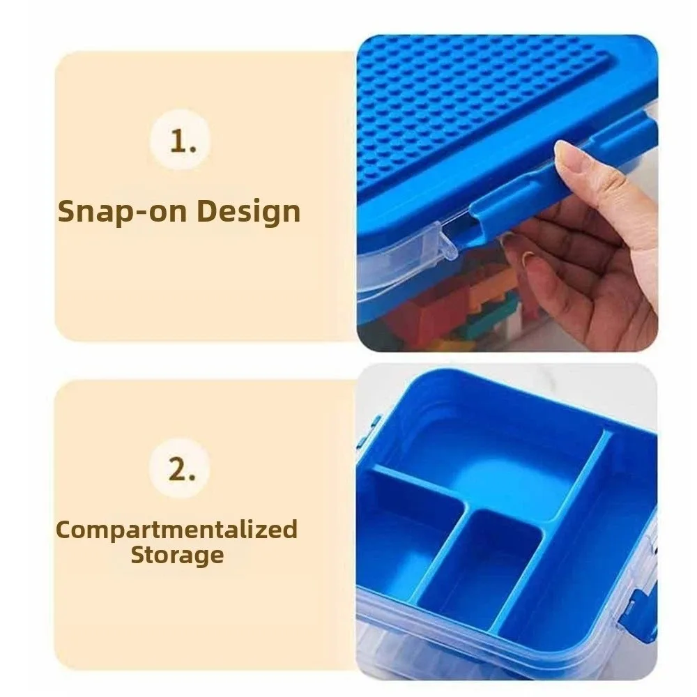Stackable Building Blocks Storage Box Dustproof Double-layer storage Particle Holder Building Base Transparent