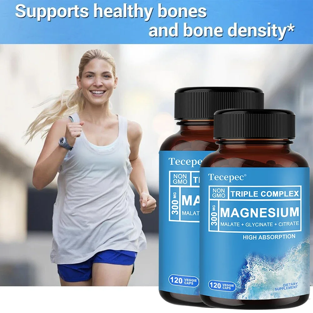 Triple Magnesium Complex for Muscle, Nerve and Energy | Highly Absorbed, Vegetarian, Non-GMO