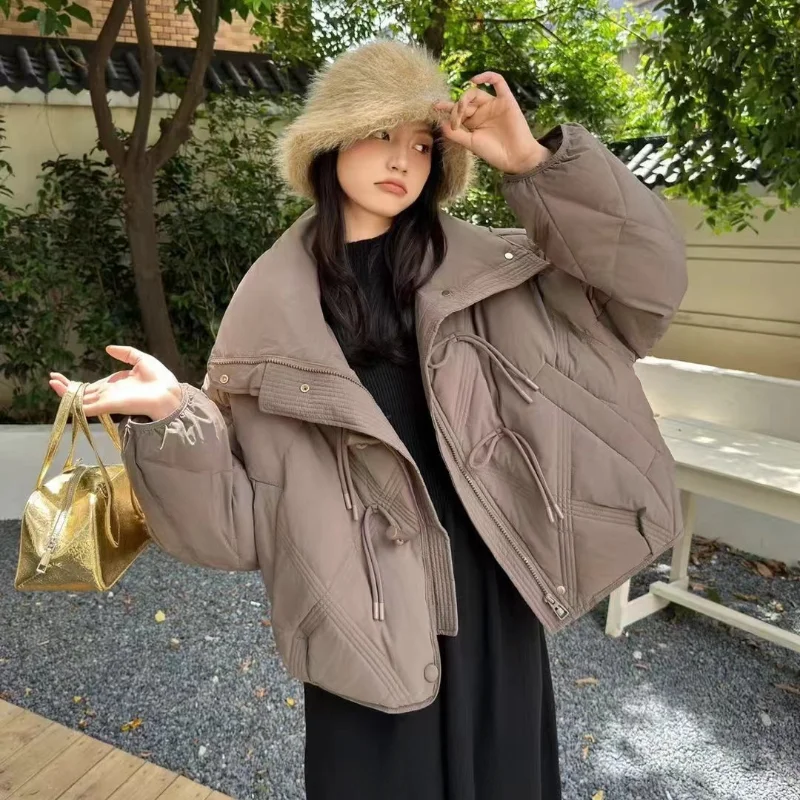 Winter Warm Coat Stand-up Collar Thickened 90 Duck Down Short Parker Coat 2024 New Fashion Sweet Girl Sense Bread Down Jacket