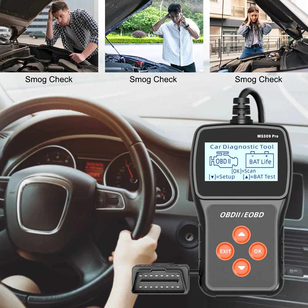 Picture 6: MS309PRO Live Data Code Reader Car Diagnostic Tool Check Engine System Multi-language OBD2 Scanner Battery Tester