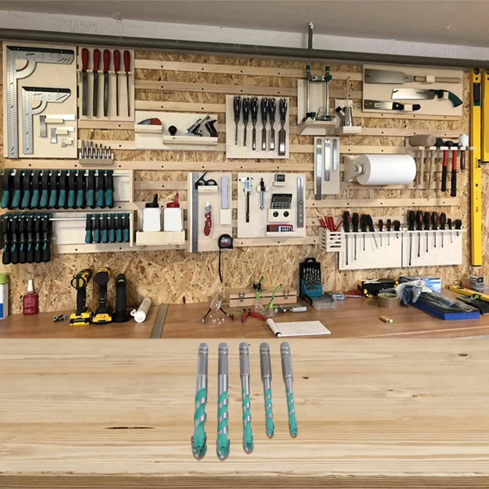 Juego de brocas, 5 uds., herramientas de perforación para mejorar el hogar, selección eficiente, resistente a la humedad