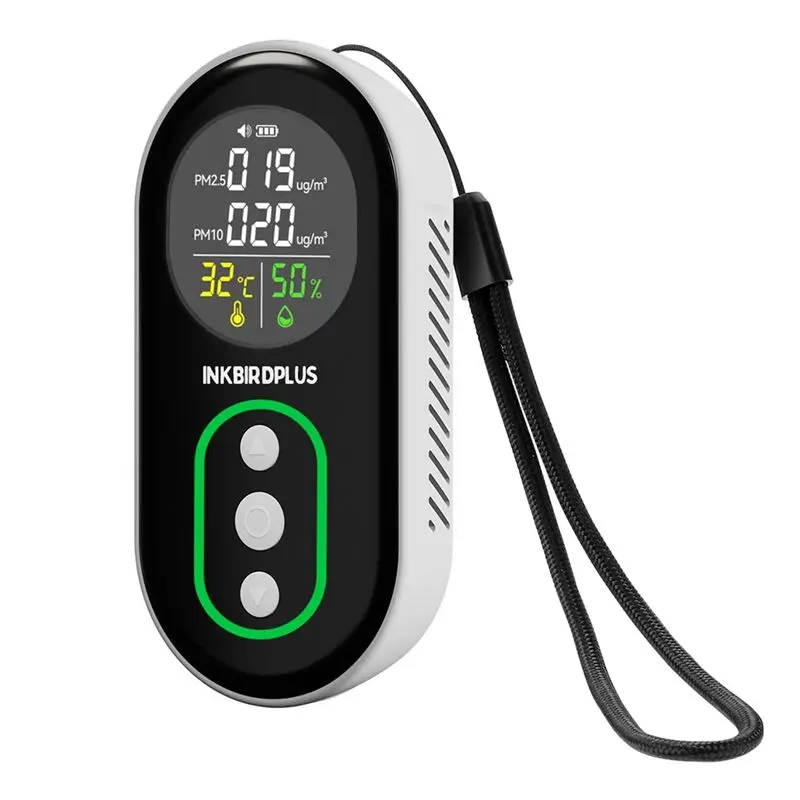 

Детектор качества воздуха ABGG с двойной звуковой и световой сигнализацией для мониторинга PM2.5, PM10, температуры и влажности, термометр-гигрометр